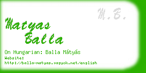 matyas balla business card
