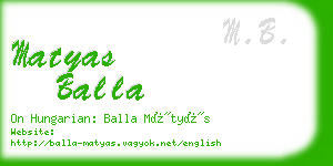 matyas balla business card